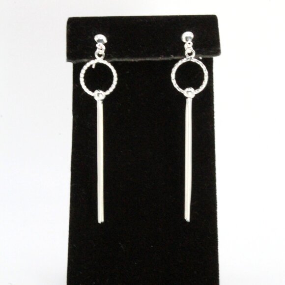 Contemporary Sterling Silver Dainty Drop Necklace Earrings Set - Picture 6 of 9